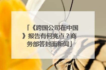 《跨国公司在中国》报告有何亮点？商务部答封面新闻