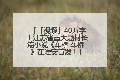 「视频」40万字！江苏省重大题材长篇小说《车桥 车桥》在淮安首发！