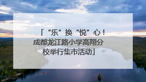 “乐”换“悦”心！成都龙江路小学高翔分校举行集市活动