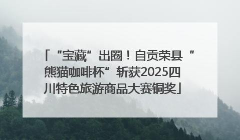“宝藏”出圈！自贡荣县“熊猫咖啡杯”斩获2025四川特色旅游商品大赛铜奖