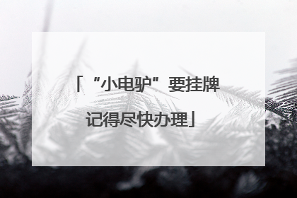 “小电驴”要挂牌 记得尽快办理