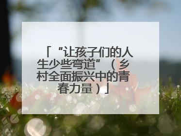 “让孩子们的人生少些弯道”（乡村全面振兴中的青春力量）
