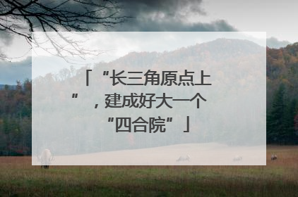 “长三角原点上”，建成好大一个“四合院”