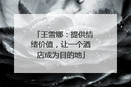王雪娜：提供情绪价值，让一个酒店成为目的地