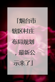 烟台市辖区村庄布局规划，最新公示来了