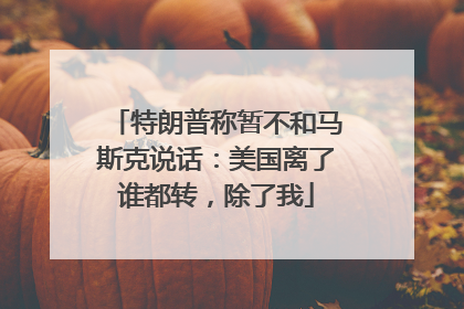特朗普称暂不和马斯克说话：美国离了谁都转，除了我