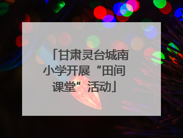 甘肃灵台城南小学开展“田间课堂”活动