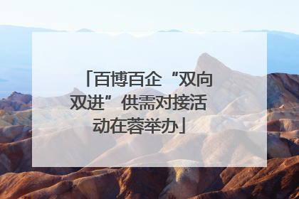 百博百企“双向双进”供需对接活动在蓉举办