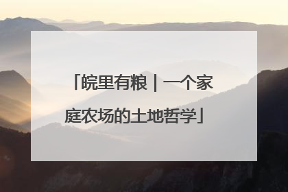 皖里有粮｜一个家庭农场的土地哲学