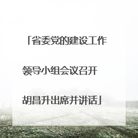 省委党的建设工作领导小组会议召开 胡昌升出席并讲话
