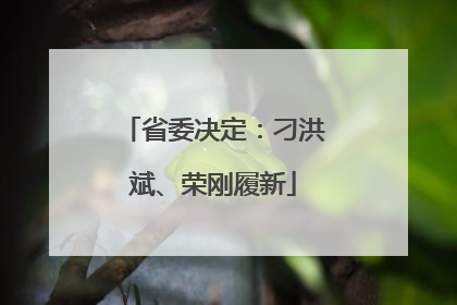 省委决定：刁洪斌、荣刚履新