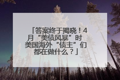答案终于揭晓！4月“美债风暴”时 美国海外“债主”们都在做什么？