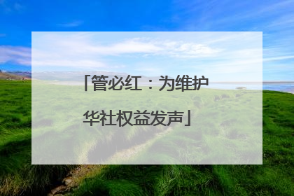 管必红：为维护华社权益发声