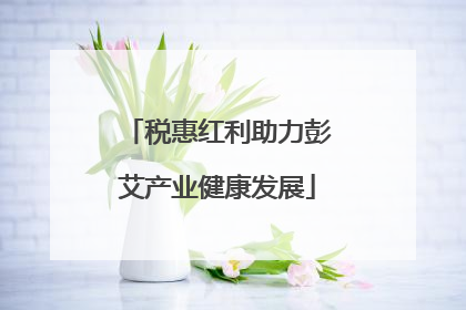 税惠红利助力彭艾产业健康发展