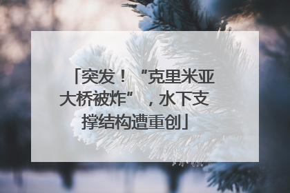 突发！“克里米亚大桥被炸”，水下支撑结构遭重创