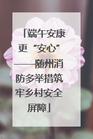 端午安康更“安心”——随州消防多举措筑牢乡村安全屏障