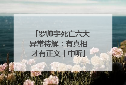 罗帅宇死亡六大异常待解：有真相才有正义丨中听