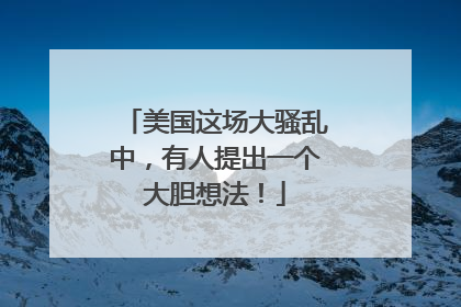 美国这场大骚乱中，有人提出一个大胆想法！