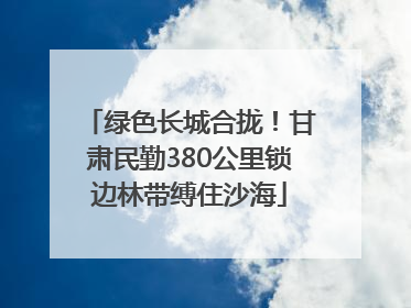 绿色长城合拢！甘肃民勤380公里锁边林带缚住沙海