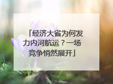 经济大省为何发力内河航运？一场竞争悄然展开