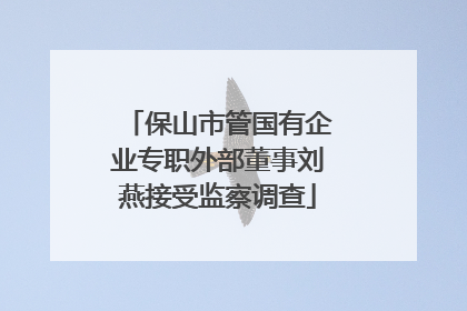 保山市管国有企业专职外部董事刘燕接受监察调查