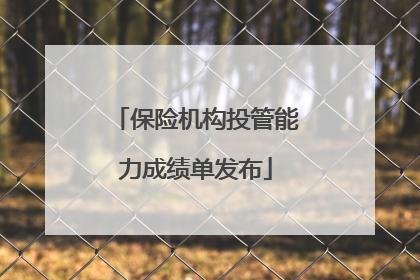 保险机构投管能力成绩单发布