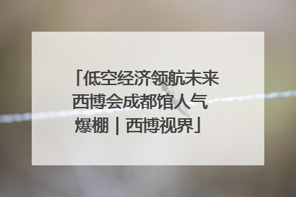 低空经济领航未来 西博会成都馆人气爆棚｜西博视界