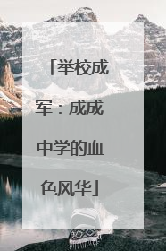 举校成军：成成中学的血色风华