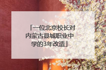 一位北京校长对内蒙古县城职业中学的3年改造