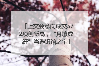 上交会意向成交572项创新高，“月壤成纤”当选镇馆之宝