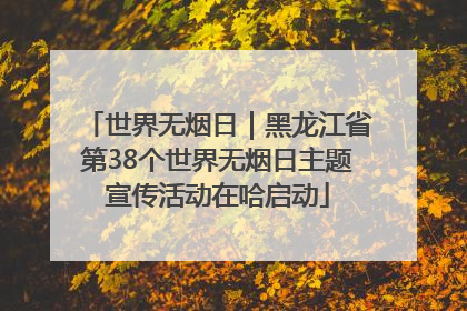 世界无烟日｜黑龙江省第38个世界无烟日主题宣传活动在哈启动