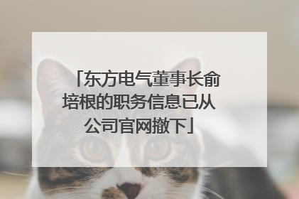 东方电气董事长俞培根的职务信息已从公司官网撤下