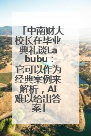 中南财大校长在毕业典礼谈Labubu：它可以作为经典案例来解析，AI难以给出答案