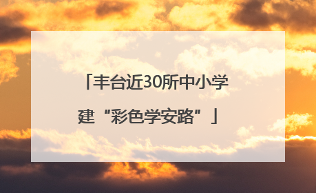 丰台近30所中小学建“彩色学安路”