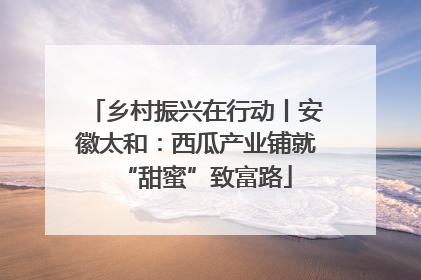 乡村振兴在行动丨安徽太和：西瓜产业铺就“甜蜜”致富路
