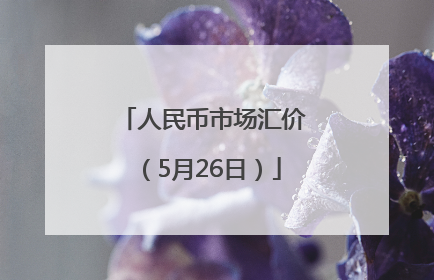 人民币市场汇价（5月26日）
