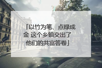 以竹为笔、点绿成金 这个乡镇交出了他们的共富答卷