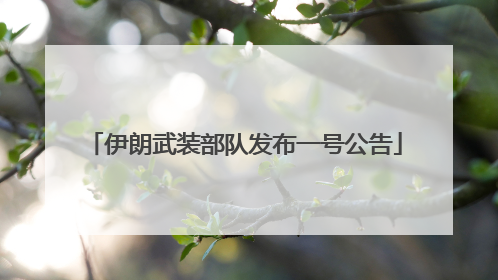伊朗武装部队发布一号公告
