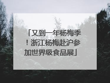 又到一年杨梅季！浙江杨梅赴沪参加世界级食品展