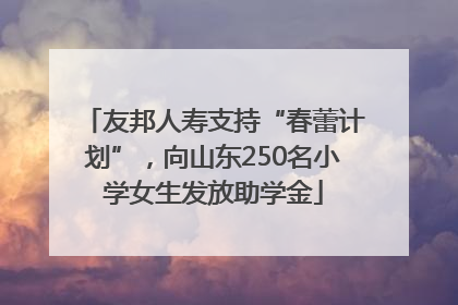 友邦人寿支持“春蕾计划”，向山东250名小学女生发放助学金