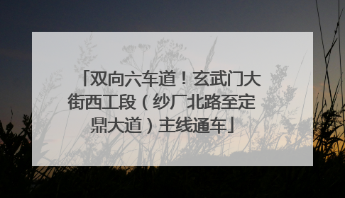 双向六车道！玄武门大街西工段（纱厂北路至定鼎大道）主线通车