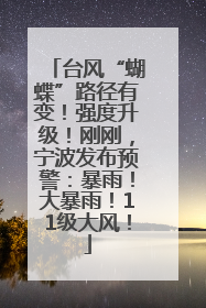 台风“蝴蝶”路径有变！强度升级！刚刚，宁波发布预警：暴雨！大暴雨！11级大风！