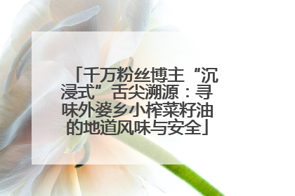 千万粉丝博主“沉浸式”舌尖溯源：寻味外婆乡小榨菜籽油的地道风味与安全