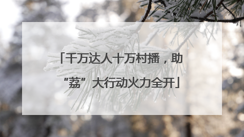 千万达人十万村播，助“荔”大行动火力全开
