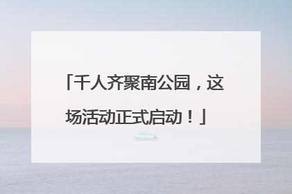 千人齐聚南公园，这场活动正式启动！