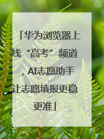 华为浏览器上线“高考”频道，AI志愿助手让志愿填报更稳更准
