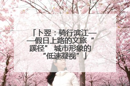 卜翌：骑行滨江——假日上路的文旅“蹊径” 城市形象的“低速凝视”