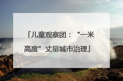 儿童观察团：“一米高度”丈量城市治理