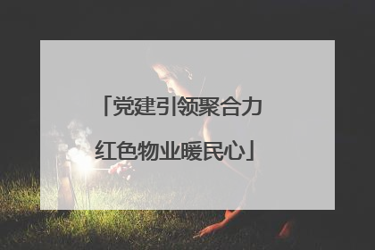 党建引领聚合力 红色物业暖民心