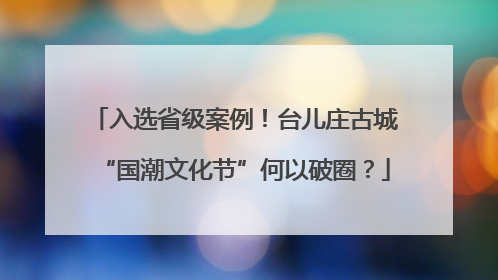 入选省级案例！台儿庄古城“国潮文化节”何以破圈？
